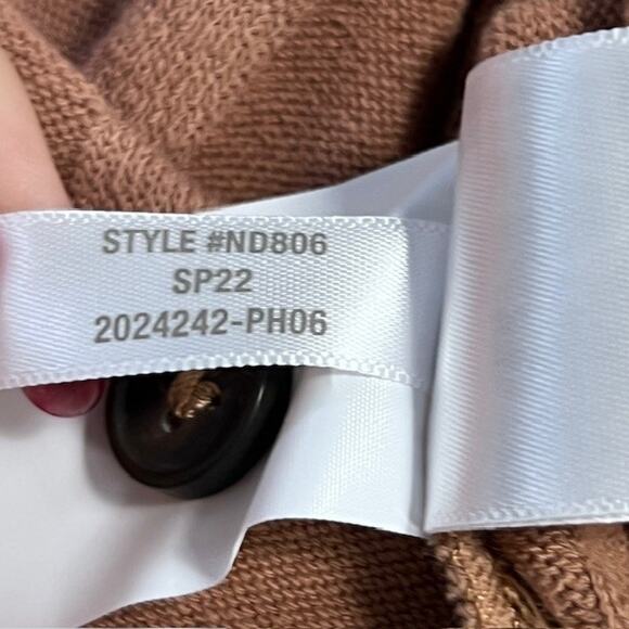 Madewell Ribbed Sweater-Knit Cardigan Lightweight Button Up Brown X-Small - Picture 8 of 8